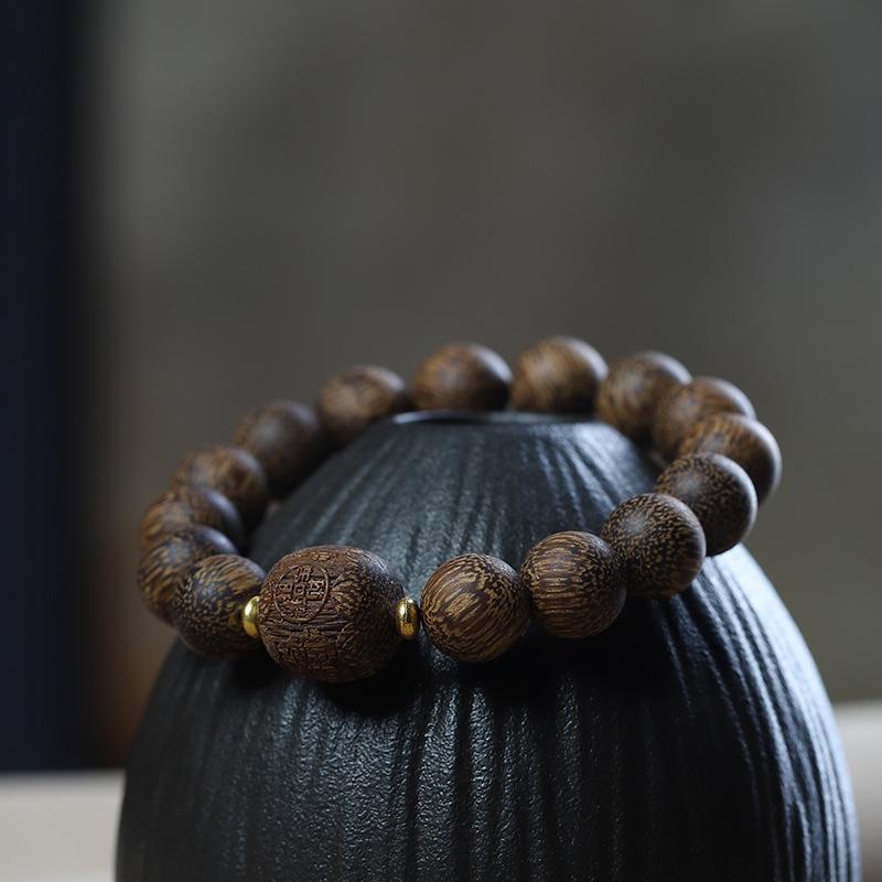 Vietnam Nha Trang Natural Agarwood Qinan Buddha Beads Bracelet for Men and Women
