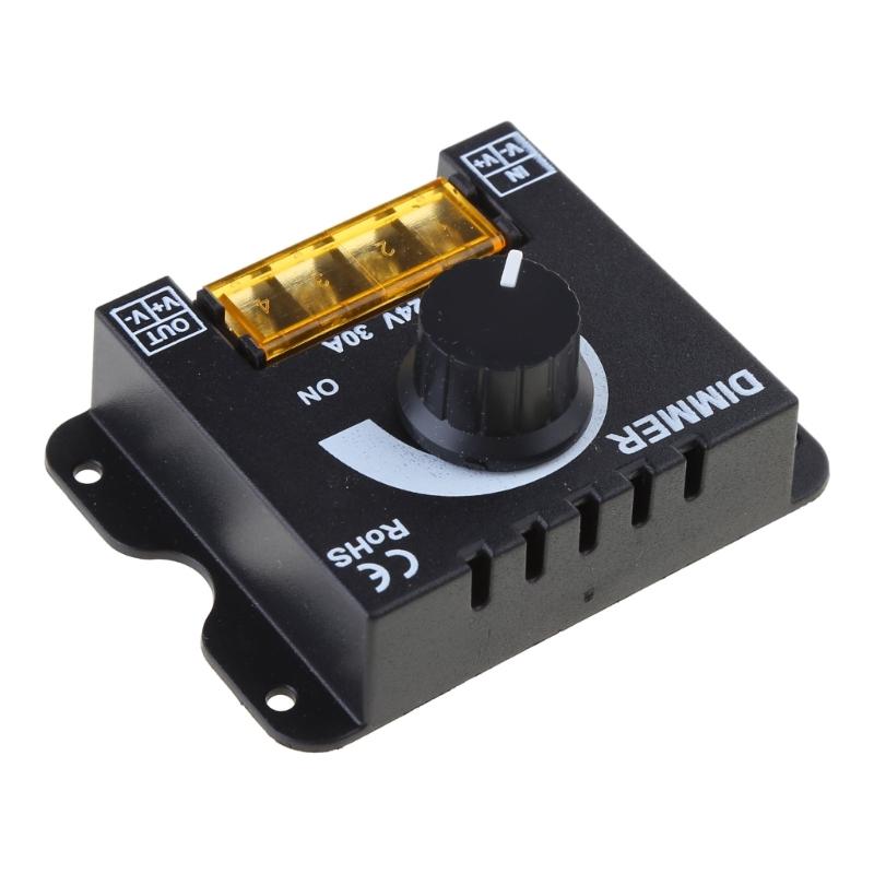 DC 12V 24V 30A LED Lichtleisten Dimmer PWM Dimmregler für Dimmknopf Einstellung Ein/Aus Schalter mit Aluminiumgehäuse