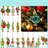 Fascinating Green Acrylic The Grinch Xmas Gift For Car Tree Bag