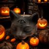 Three-eyed Cat Round Bead Three-dimensional Cat Head Home Decoration Halloween Aromatherapy Candle Atmosphere