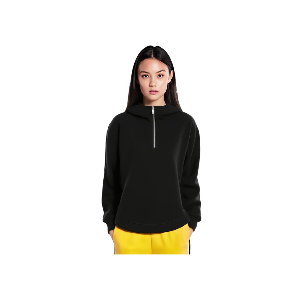 Li Ning Comfortable Simple Loose Casual Pullover Hoodie Women Hoodies Black AWDTA56-2