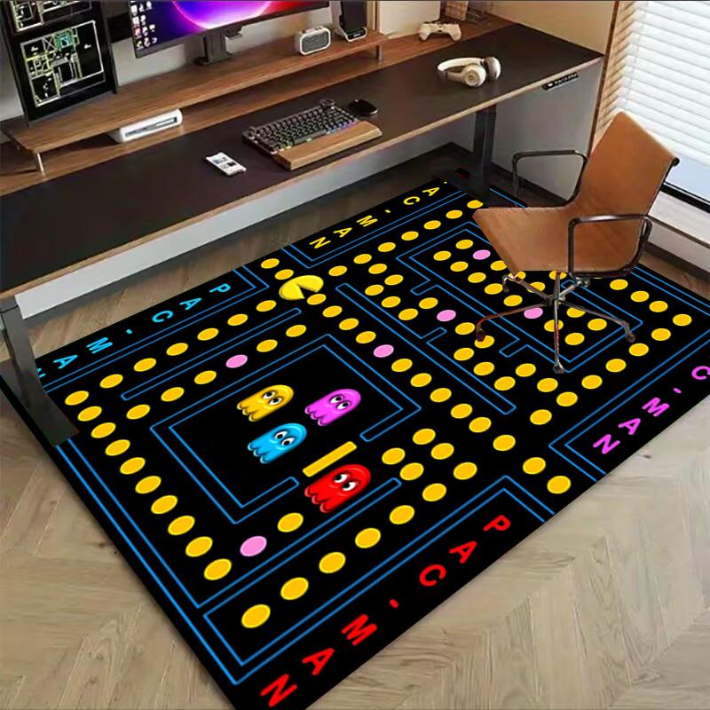 1pc Pacman Adventure Carpet for Playroom Bedroom Living Room Sofa Home Decor,kids Game Area Rug Non-slip Floor Mat Y730139