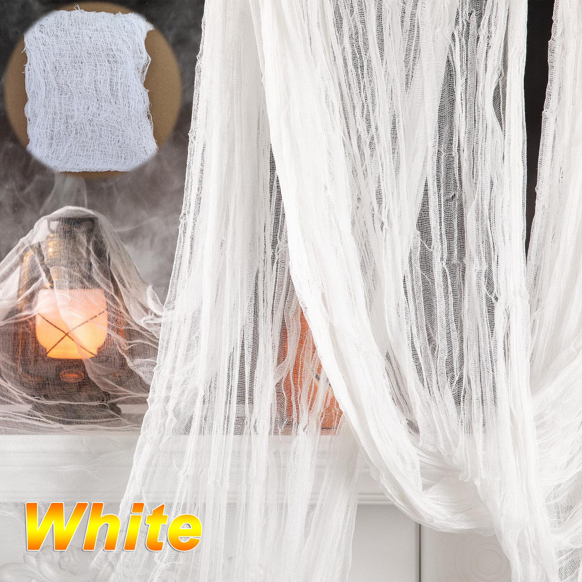 

Черно-белое украшение из марли на Хэллоуин, большая сетка, паутина, страшная реквизит для вечеринки, декор для дома с привидениями 1PCS