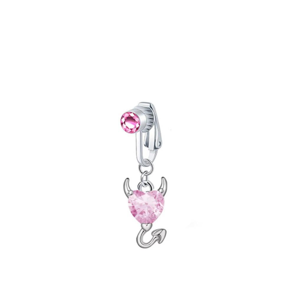 Butterfly Design Fake Belly Ring Zircon Belly Button Rings Navel Rings Fashion Accessory