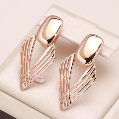 Glatte geometrische Ohrringe in Roségold für Damen, minimalistischer Schmuck