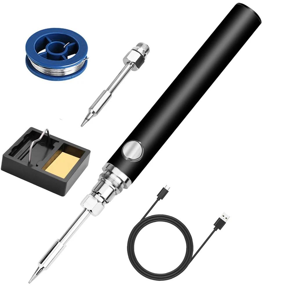 USB Rechargeable Portable Cordless Soldering Iron Tool Kit Temperature Adjustment Welding Tool Pen for Home Repair DIY