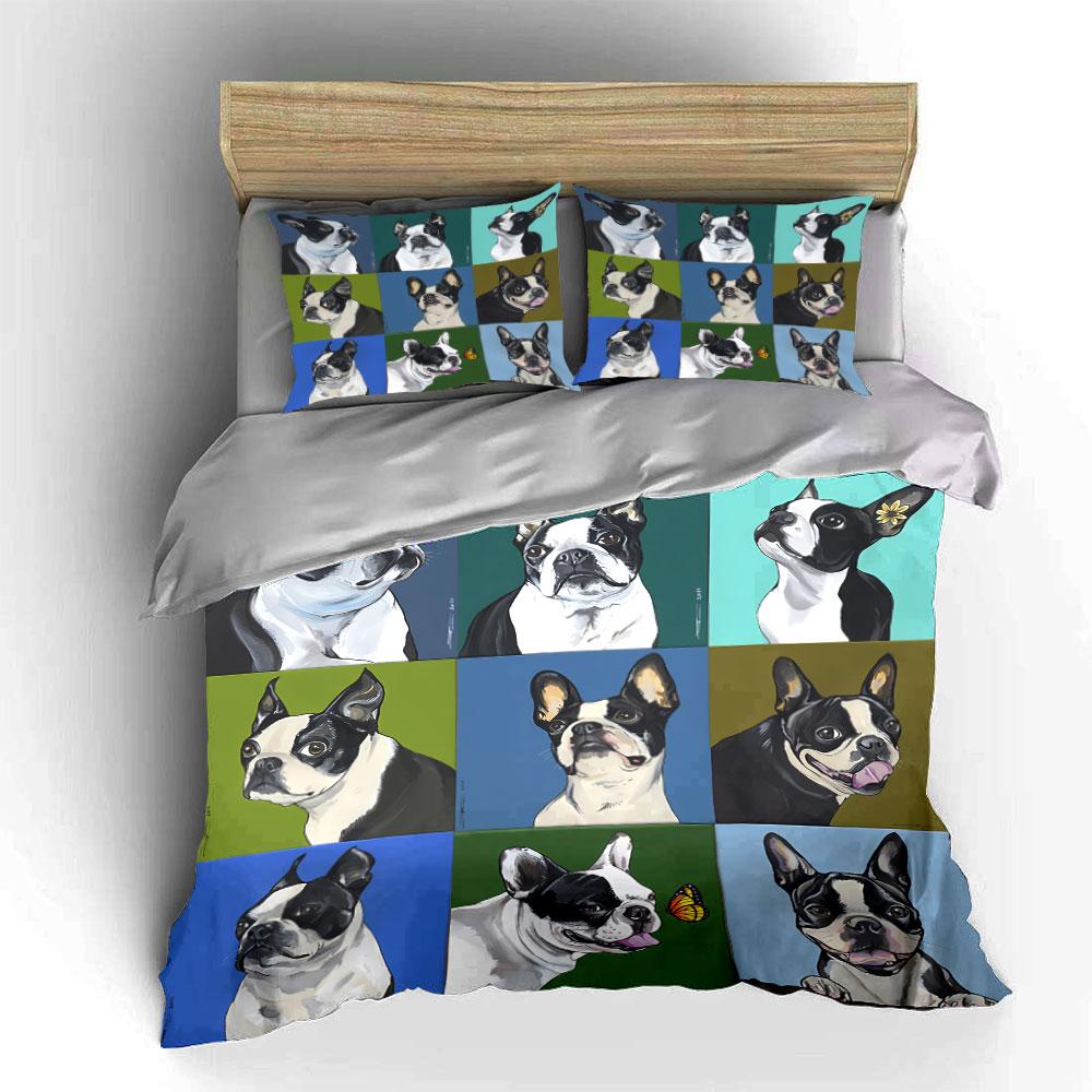 French Bulldog Portrait Set Bedding Duvet Cover Set Duvet Cover Pillowcases  (1*Duvet Cover 2*Pillowcases, without duvet insert)