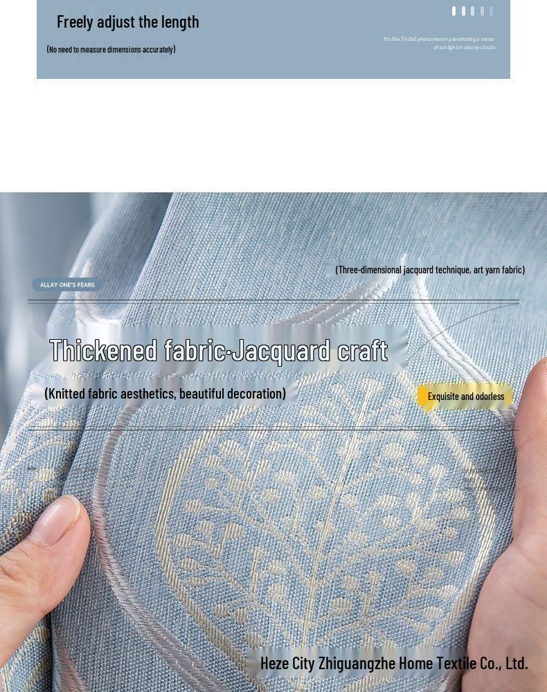 Nordic Blackout Jacquard Bamboo Cotton Curtains for Living Room, Bedroom, or Balcony