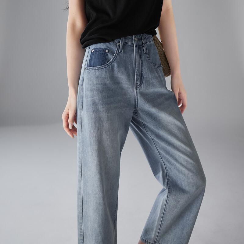 SOFSIL 2026 Summer High-Waist Straight Cropped Jeans