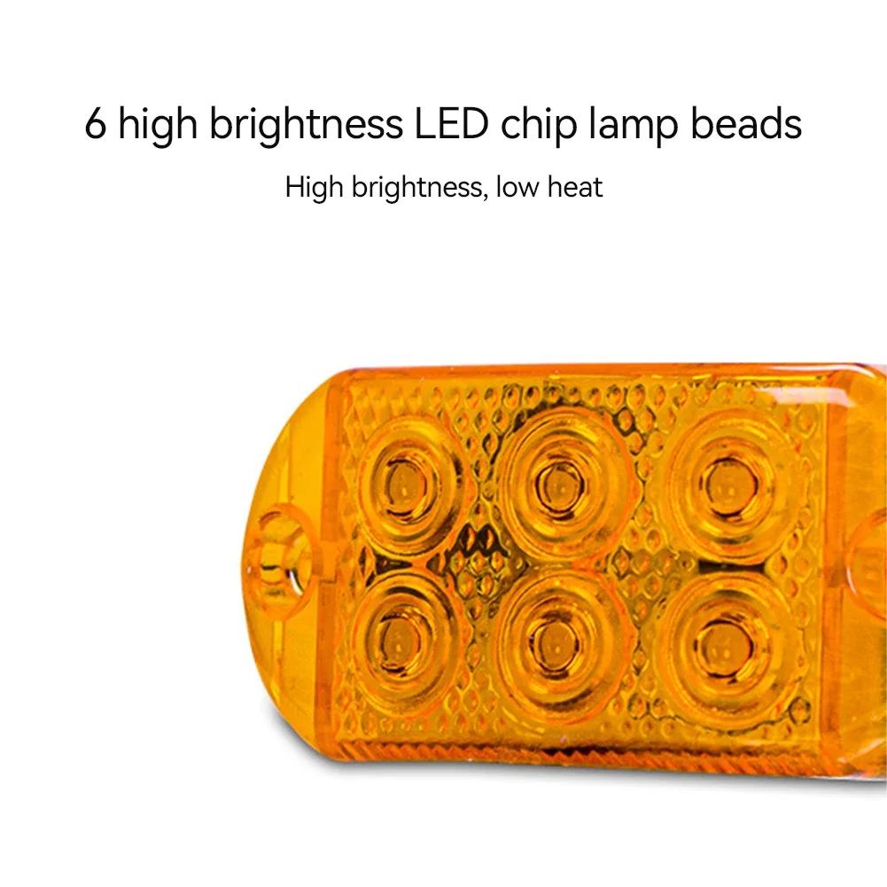 1Pcs Bright Waterproof Truck Led Side Light Truck Waist Light Signal Light 6LED 12-80V Trailer Sidelight Taillight