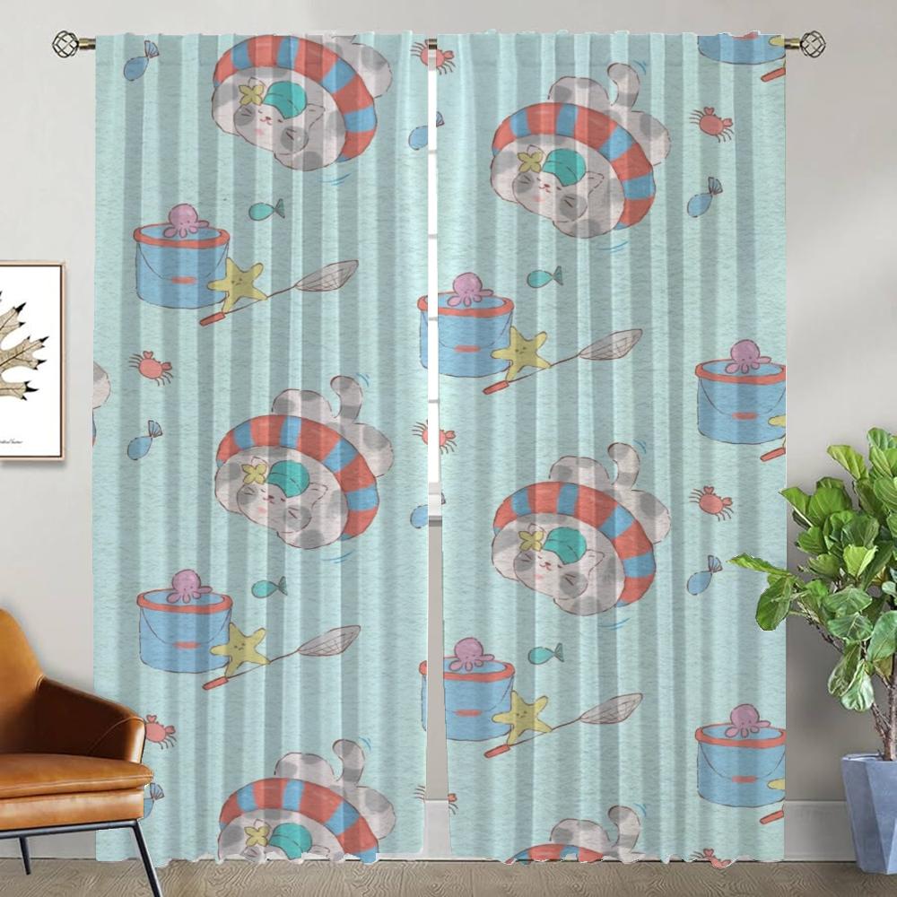 Söta Gardiner Barnrum Avdelningsgardiner för Sovrum Vardagsrum Gardiner Rullgardiner Halloweendekoration Kök Mörkläggning