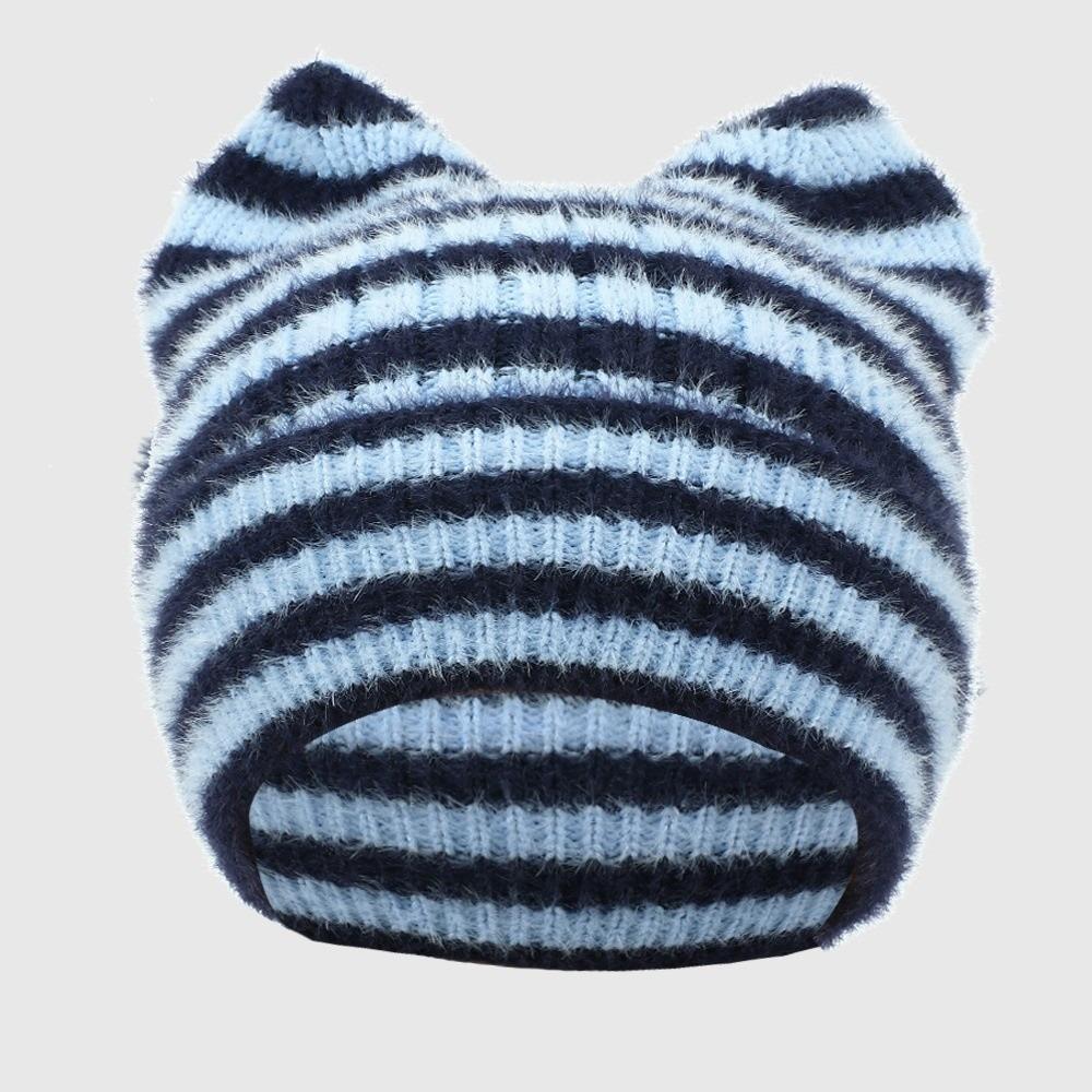 Winter Cat Ears Beanie Hat Soft Ear Protection Wool Cap Casual Wool Knitted Cap Outdoor Wear