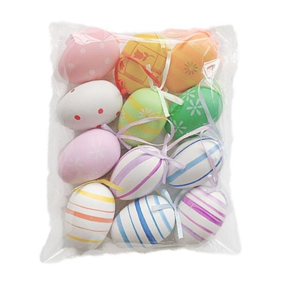 12 szt. Wielokolorowe Plastikowe Pisanki DIY Zabawka do Malowania Jajek dla do Domu Zajęcia dla Dzieci Materiały na Przyjęcie Wielkanocne