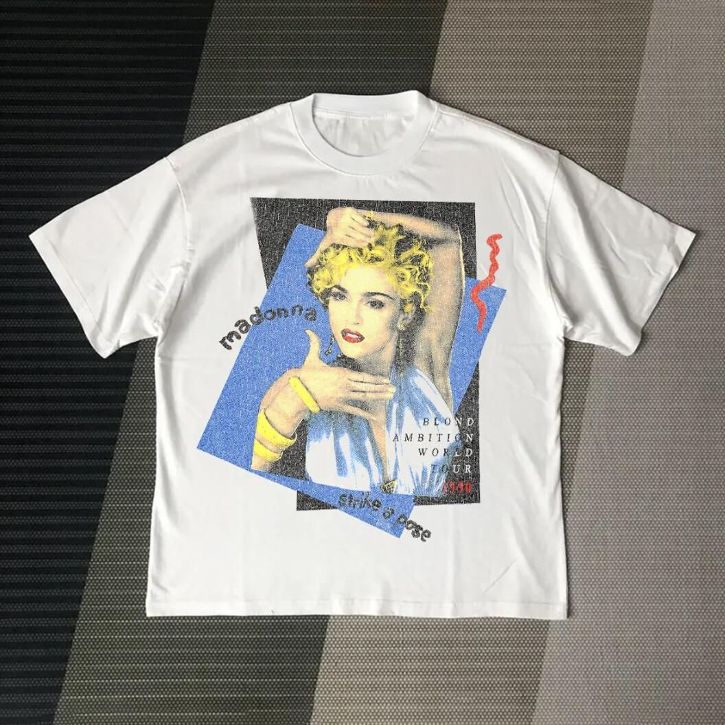 Мадонна Blond Ambition Tour Футболка Графика Винтаж 1990 Инди Гранж Y2K Vouge XXXXL