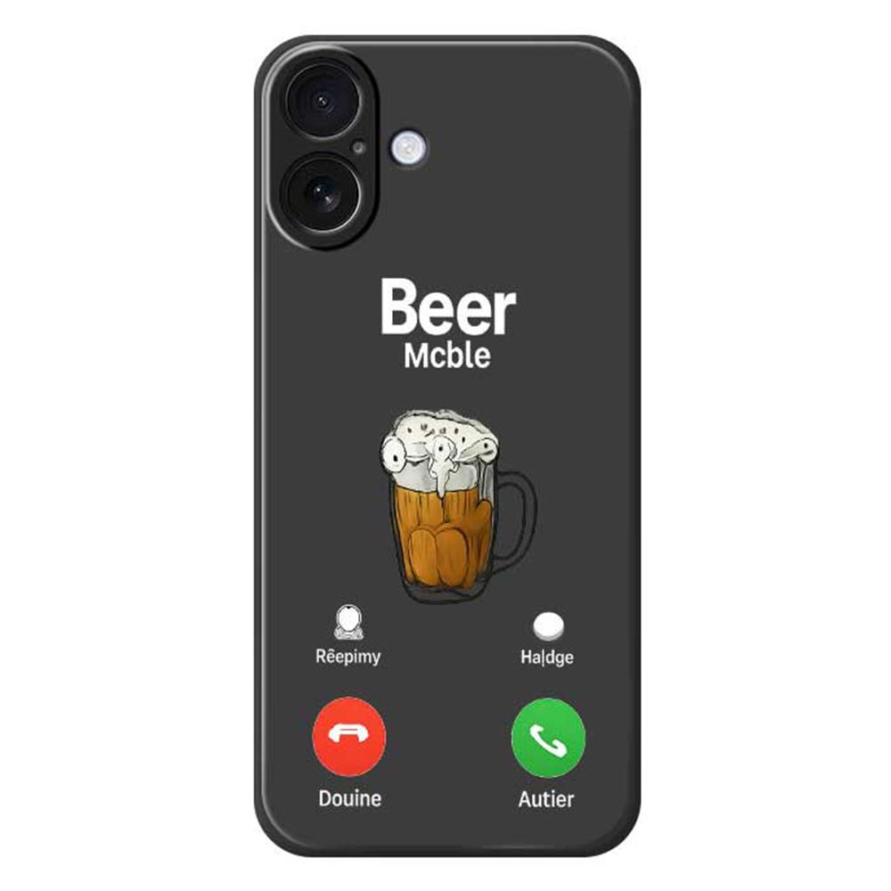 For iPhone 17 Case Beer Pattern Printing Straight Edge TPU Phone Back Cover