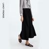 Elegant Black Fishtail Midi Skirt