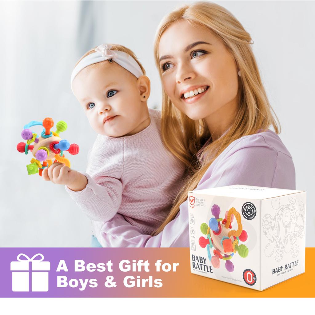 Manhattan Round Ball Baby Hand Rattle Soft Silicone Toys Baby Toys Infantil Chewable Teethers Toys for Newborn 0-12 Months