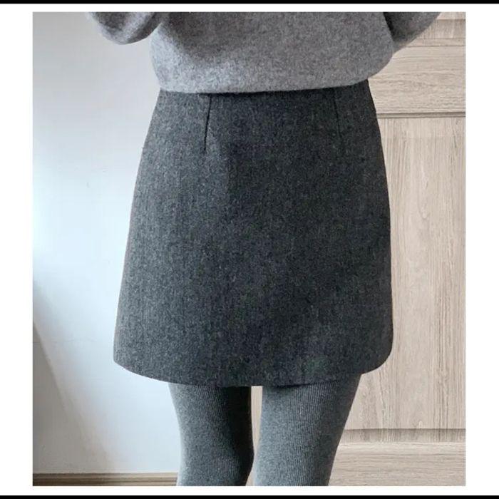 

Petite Gray Wool-Blend A-line Half-Skirt for Women - Slimming Hip-Hugging Autumn/Winter Outerwear Base Layer (2024) M