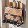 Kitchen Wall-Mounted Pot Lid & Chopping Board Storage Rack