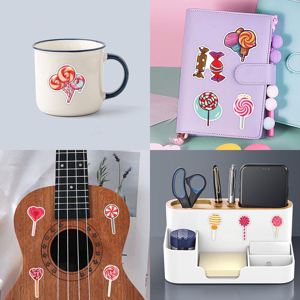 Cute Candy Cartoon Stickers: 55 Sheets of Waterproof DIY Diary & Reward Stickers for Kids