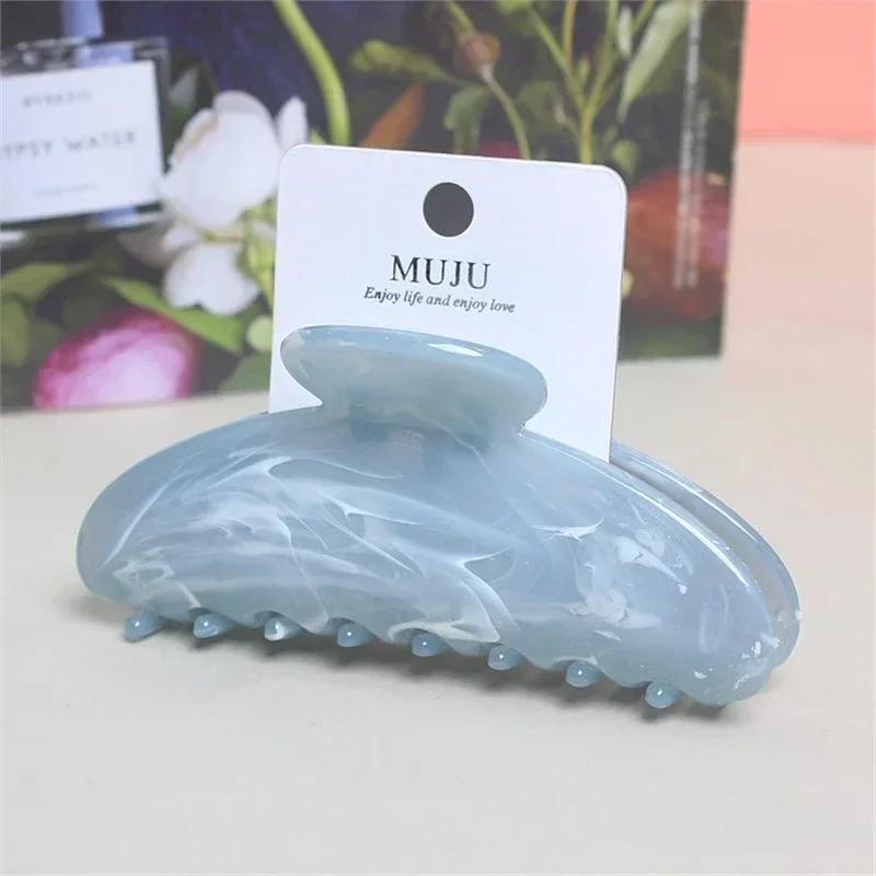 Candy Hairpin Advanced Acetate Marble Moire Back Head Shark Clip Semicircular Crescent Grab Clip
