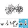 100pcs Double   Rivet Tubular Metal Leather Craft Repairs Studs Decoration