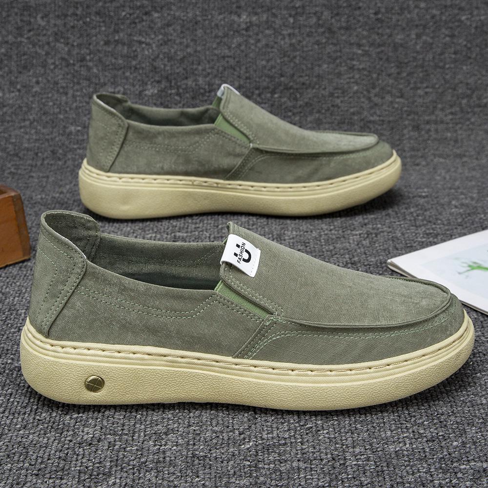 Men's Summer Breathable Slip-On Canvas Shoes - Casual, Fashionable, and Comfortable