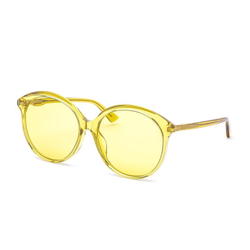 

GUCCI Solid Temples Plastic Irregular Sunglasses Unisex Couple Yellow 59 жёлтый