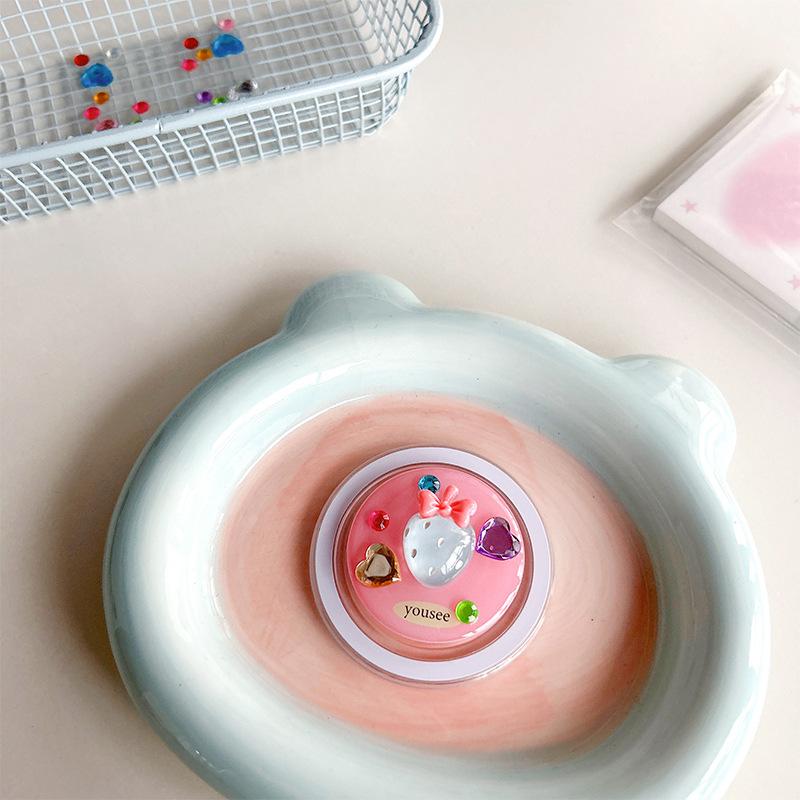 Cute Bow, Small Animal, Candy Color, Mobile Phone Airbag Holder, Magnetic Suction, Retractable Removal, Rhinestone Gemstone.
