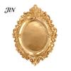 European Style Ornament Holder Vintage Jewelry Tray, Ornate Carved Ring Dish with Gold or White Finish, Elegant Decorative Resin Trinket Organizer for