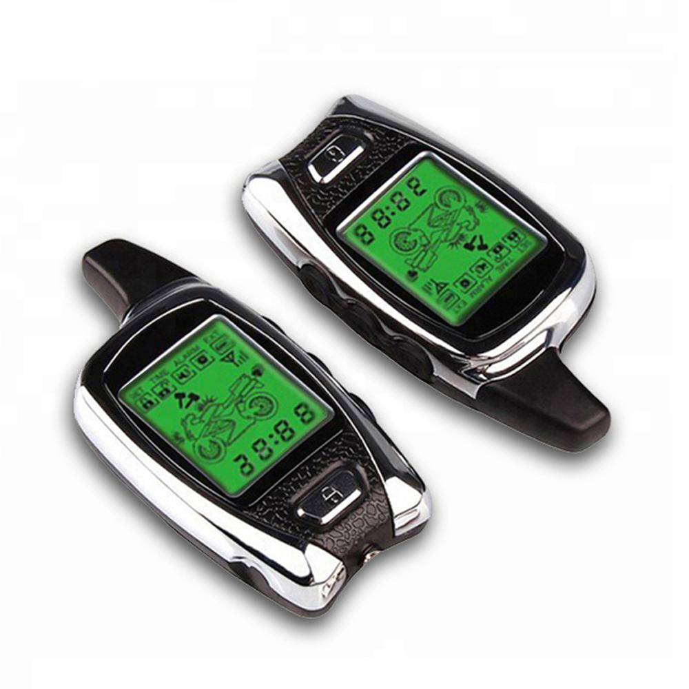 Motorcycle Anti-Theft Alarm System 2-Way LCD Alarm Wireless Remote Engine Starter Stop with Remote