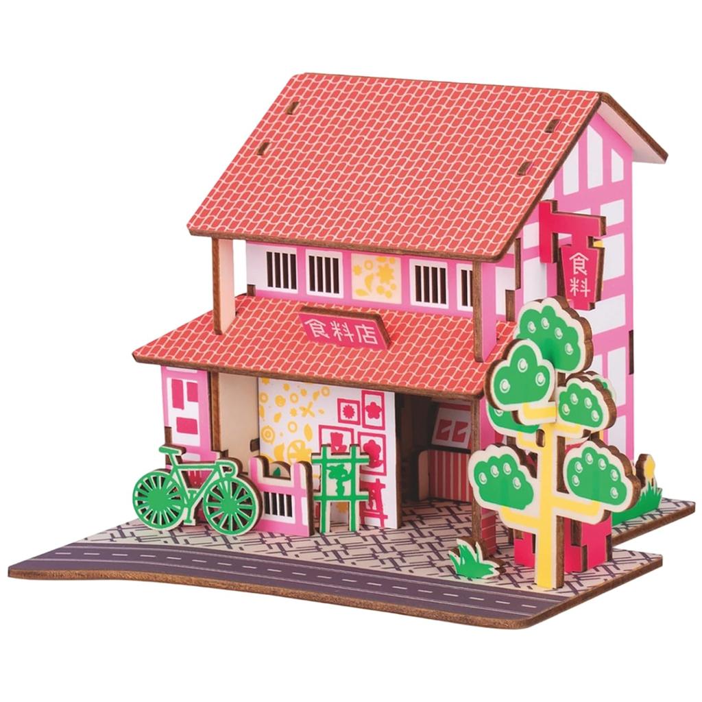 3D Wooden Japanese Style Model Wooden Architectural Interior Atmosphere Educational Birthday Shop Model Puzzle, House, Kit, Model, Toy, DIY,