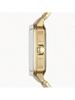 Men's Automatic Hollow-out Gold Dial Watch Golden Steel Strap. small square hollow-out dial fashionable versatile, perfect boyfriends friends. BQ2573