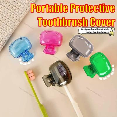 Travel Portable Toothbrush Covers Toothbrush Protector Cap Brush Pod Case Protective Portable Plastic Clip for Household