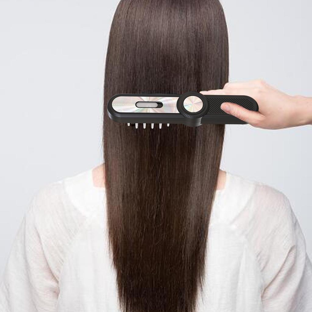 Electric Hair Oil Applicator with Red Blue Light Multifunctional Handheld Scalp Applicator Comb Head Scratcher Massager Brush