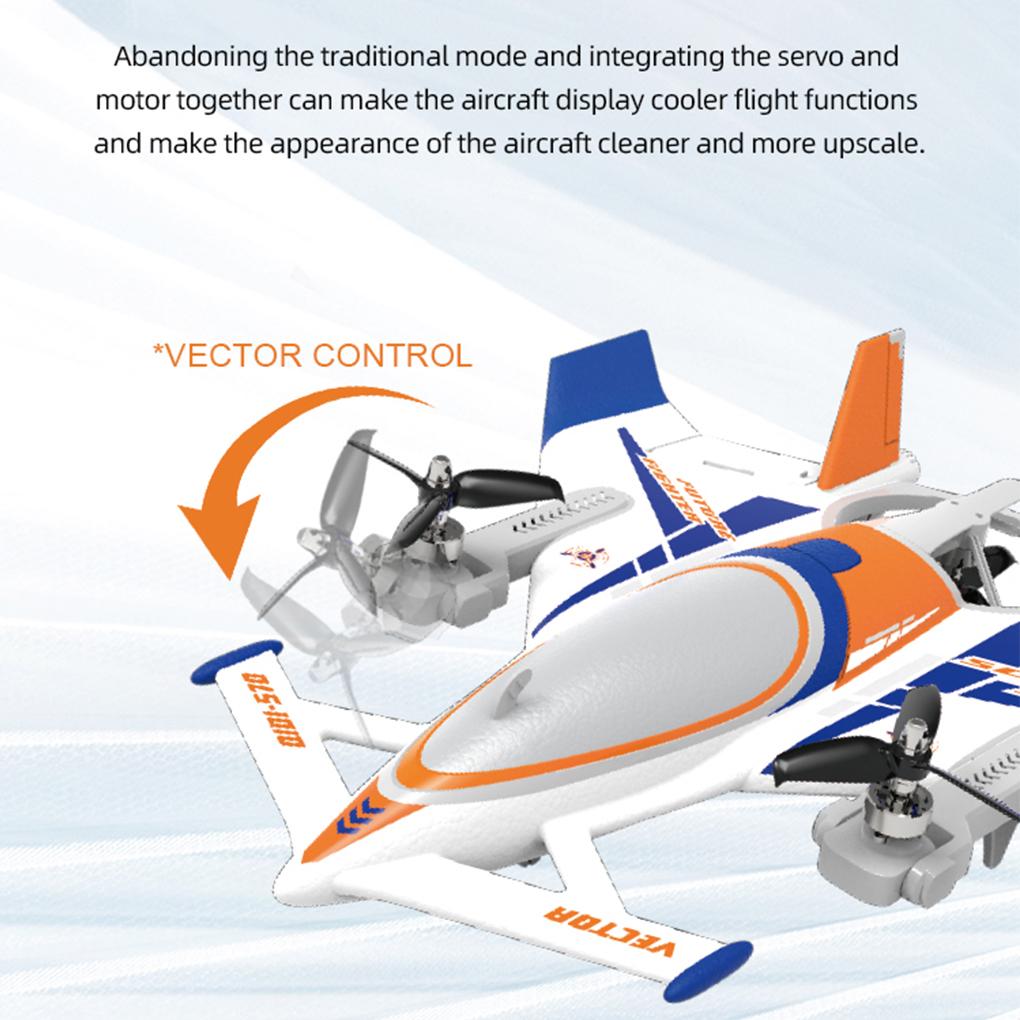 2.4G Remote Control Aircraft QIDI570 Brushless Motor 3-Axis Vector Aircraft 8-Channel Fixed-Wing Aircraft Model Children'S Toy
