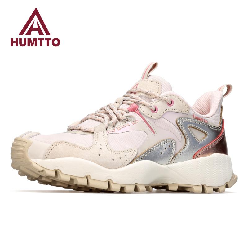 HUMTTO Leder-Trail-Schuhe für Damen, luxuriöse Designer-Sneaker mit Dämpfung, atmungsaktive modische Sport- und Freizeitschuhe für Damen, Laufschuhe