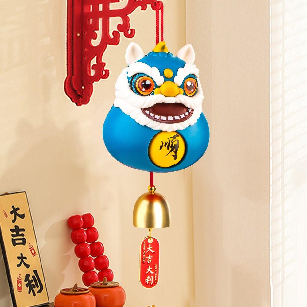 With Tassel/Bell Lion Dance Bell Decoration Plastics Car Rearview Mirror Pendant  Christmas Dolls