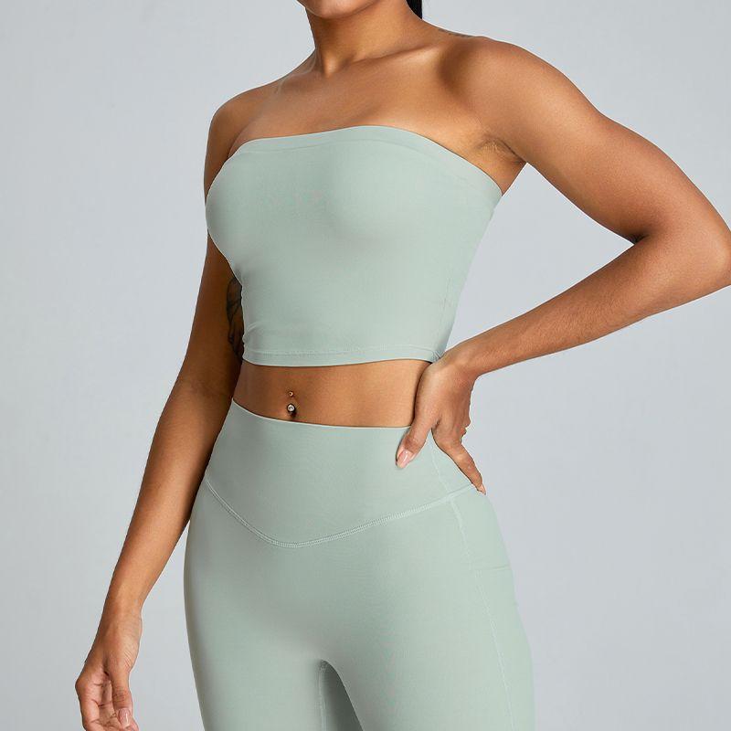 

Strapless Sports Vest Yoga Clothes Tube Top XL Fruit Green