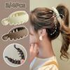 3/4pcs Curved Ponytail Hair Clip Set Matte Plastic Women'S Styling Hairpins Easy-To-Use Additions for Daily Commute