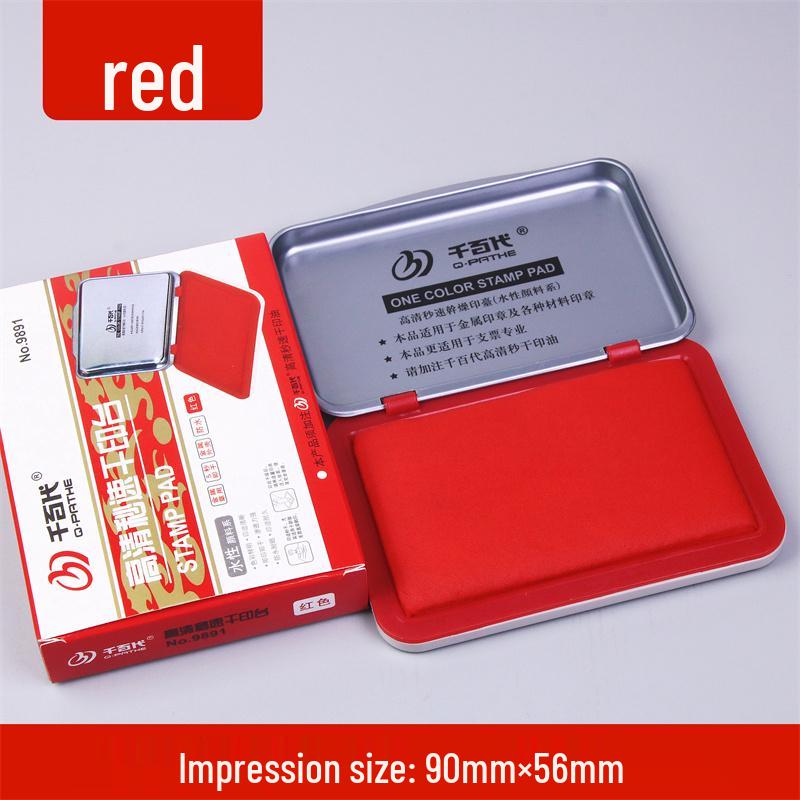 Quick-Dry Dual Ink Pad: Red, Blue & Black - Square & Round Options for Office, Oil & Water-Based Stamping