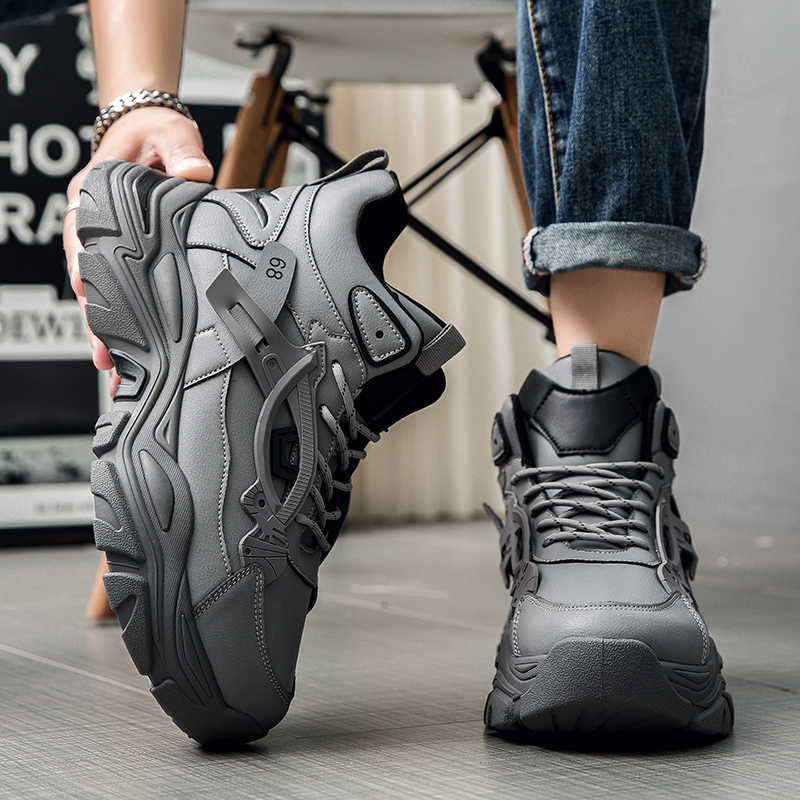 Platforme Natural Leather Boots High High Man Gym Shoes Beige Boot Sneakers Sports Vzuttya Exerciser Leisure Mobile