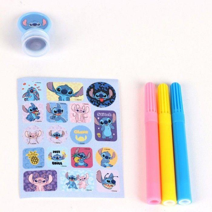 Creative Set - Stitch Disney - Coloring Book - Stickers - Stamp and Felt-tip Pens