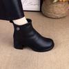 Autumn and Winter New Versatile Black High Heels Martin Boots Women's Shoes Thin Thick Heel Short Boots