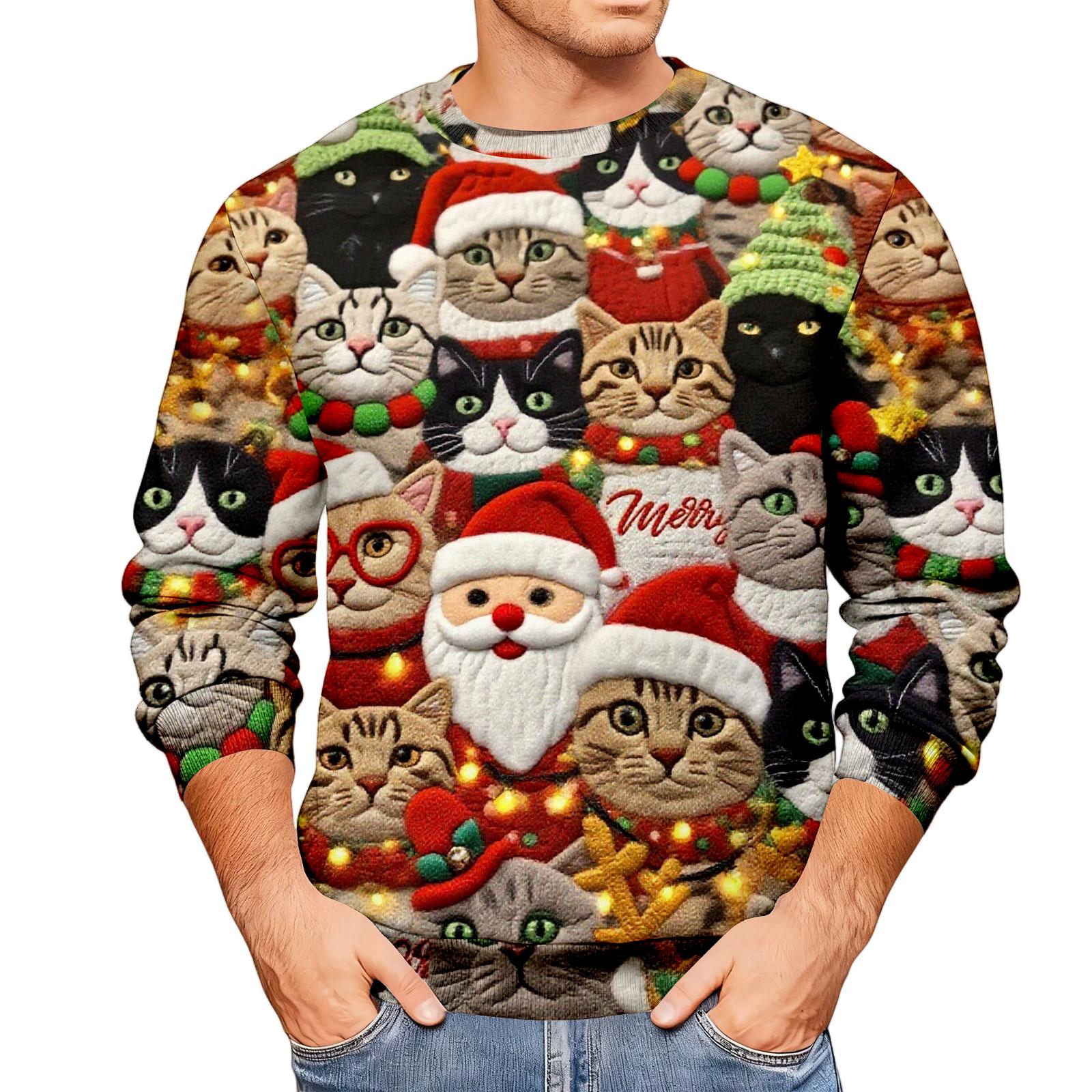 

Свободное мужское худи с рождественским принтом XL