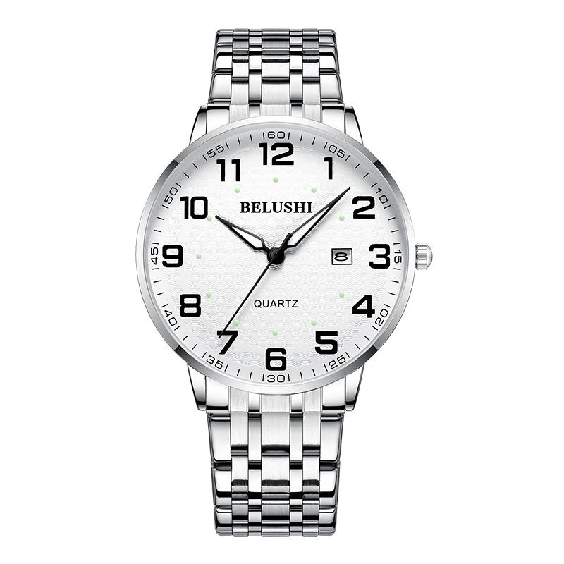 Selected Beroz Luminous Quartz Watches for Couples - Waterproof, Large Numbers, Suitable for Middle-Aged and Elderly Men