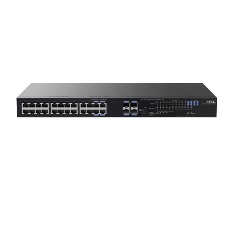 H3C Smart Security 24-Port Gigabit PoE+ Ethernet Switch with 4 10Gb Fiber