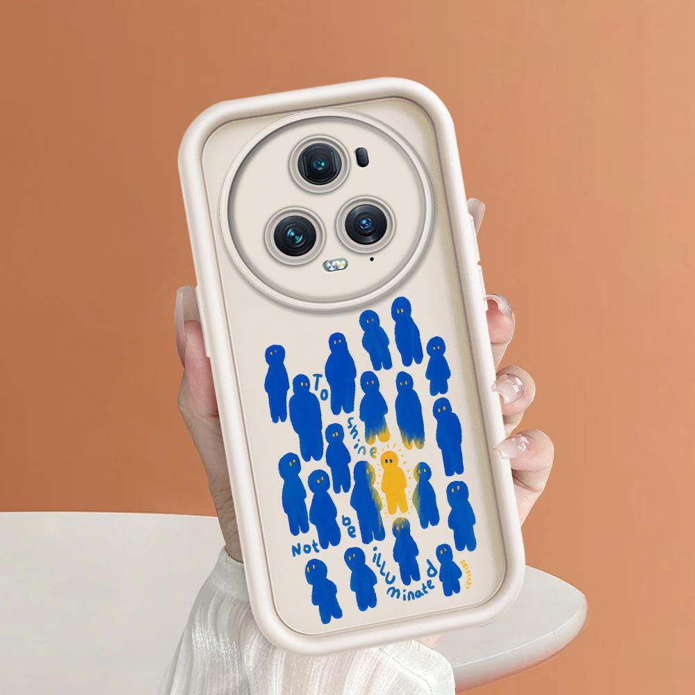 Soft Silicone Square Ladder Printing Pattern Phone Casing Full Cover Camera Shockproof Protection Rubber Case for Huawei Honor