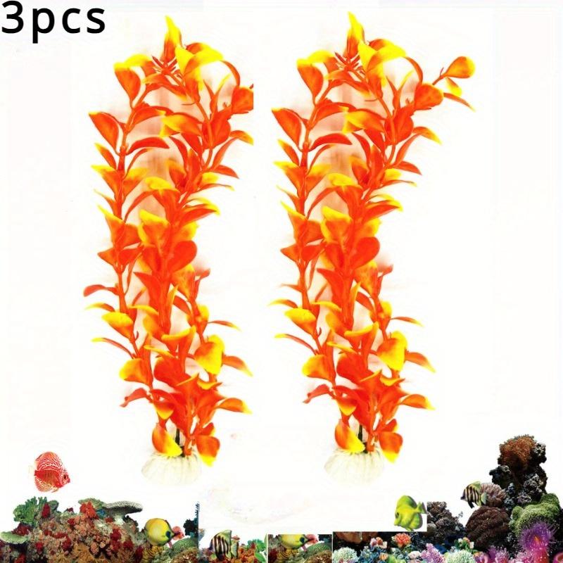 

3шт Аквариумные растения Пластик Искусственный Зеленый / Разноцветный Аквариумные рыбы Веселье 3pcs оранжевый