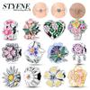 Romantic Women 925 Silver Bouquet Daisy Butterflies In Love with Flowers Charms Fit Bracelets DIY Gifts Fine Jewelry